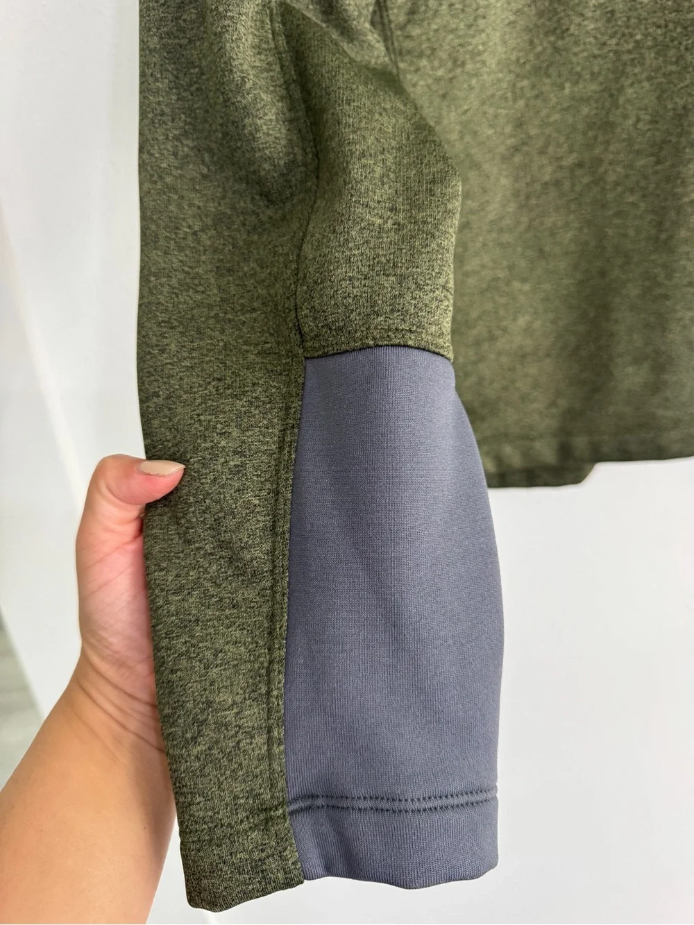 The North Face Green 1/4 Zip Mock Neck Comfy Fall Pullover Sweatshirt Mens M